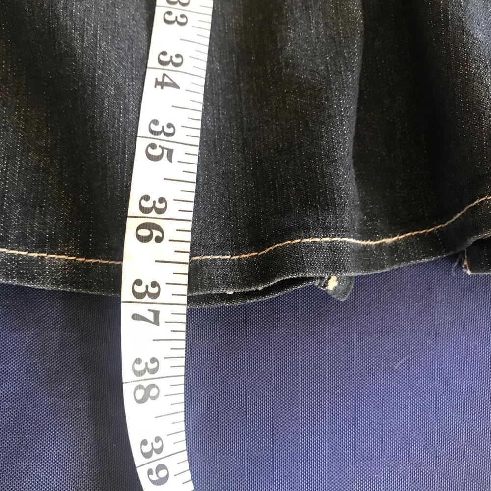 Lipsy London Size 20 Plus Denim Midi Skirt A-Line Flare Button Front Dark Wash - Picture 6 of 6